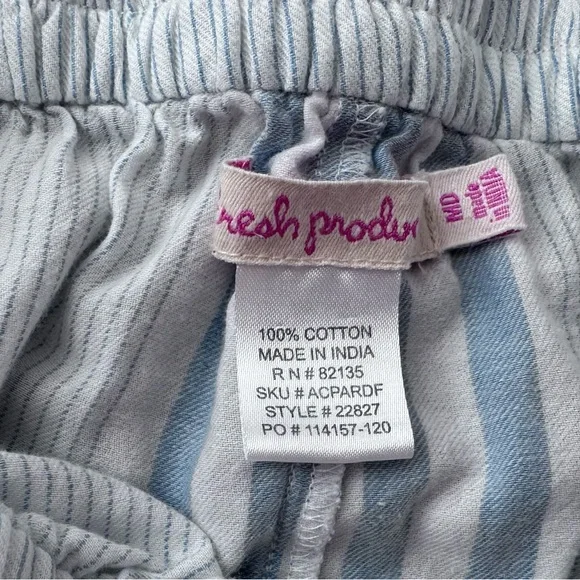 Fresh Produce Blue and White Striped Cotton Pull-On Capri Pants - Picture 9 of 10